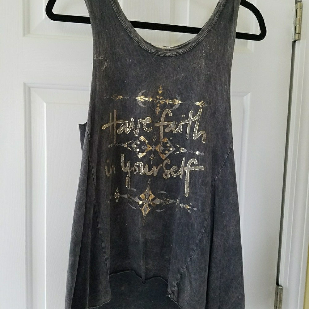 Grey washed tank top